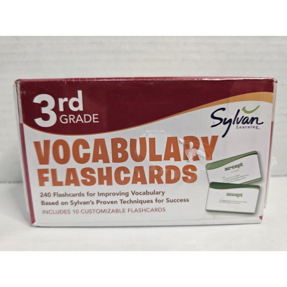 3rd Grade Vocabulary Flashcards: 240 Flashcards Sylvan Learning Cards New Sealed